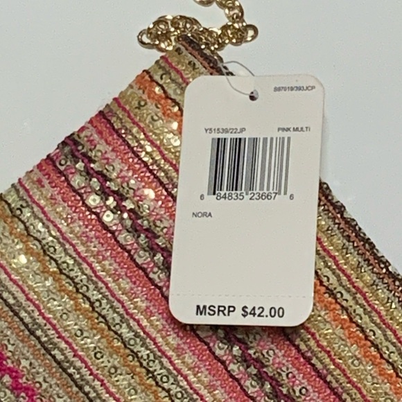 Gunne Sax Clutch Jessica McClintock Convertible Nora Shoulder Bag Multi Pink - Picture 3 of 16